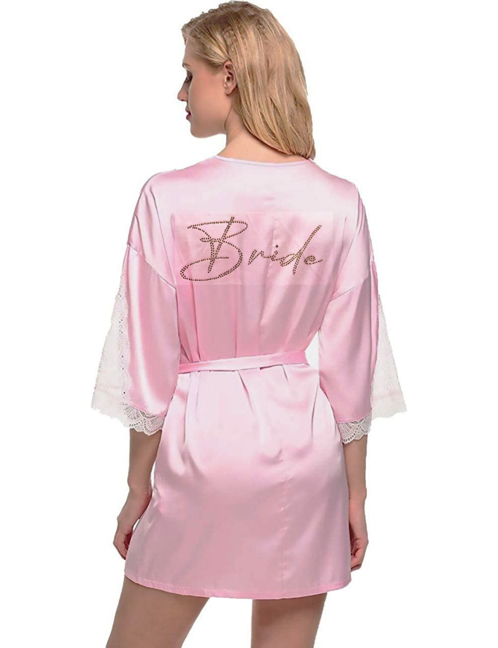 Pratiharye Rhinestone Robe for Bride and Bridesmaid - Satin Robe