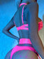 Pratiharye Sexy Night Lingerie Set - Non Padded - Underwired - Bikini with Thigh Garter - Honeymoon Dress - Garter Stocking - boudoir
