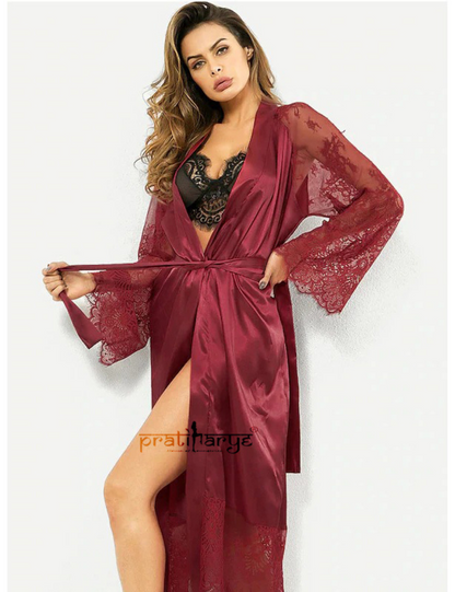 Pratiharye Long Satin Robe &amp; Gown