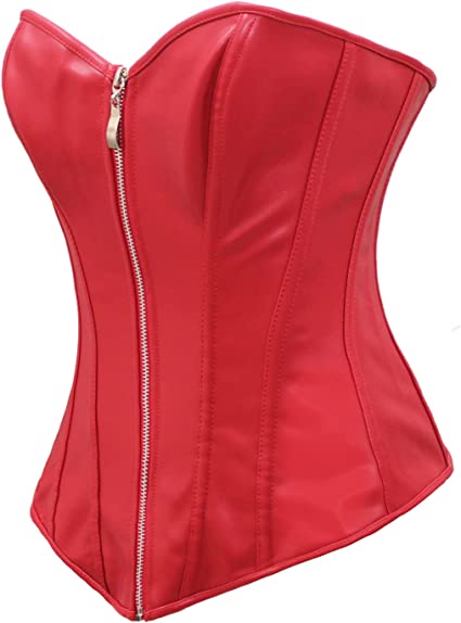 Leather Zipper Front Corset